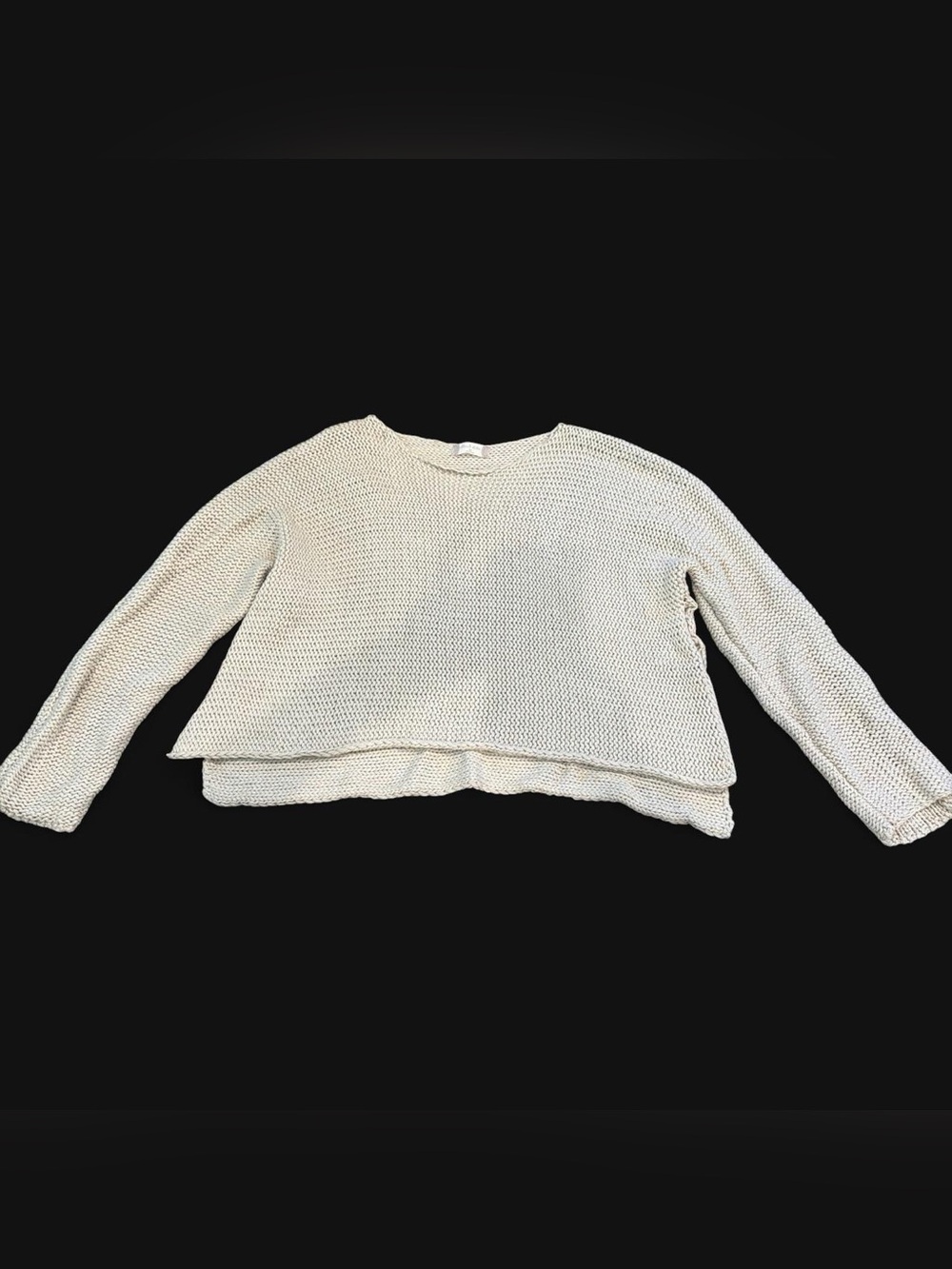 Altar’d State Cream Knit Layered Hem Women's Sweater